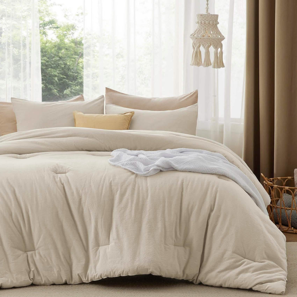 Bed Comforter, Prewashed Cotton Set for Year-Round Bedroom Comfort and Restful Sleep, 5 Sizes and 12 Colors image 68