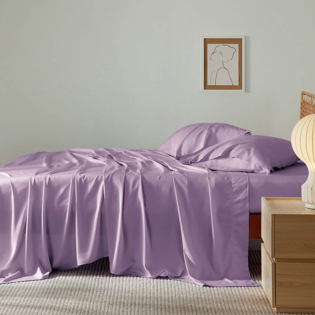 Bed Sheet Set, Rayon Derived from Bamboo, Cooling Comfort, Breathable Construction for Everyday Bedroom Comfort and Guest Rooms image 68