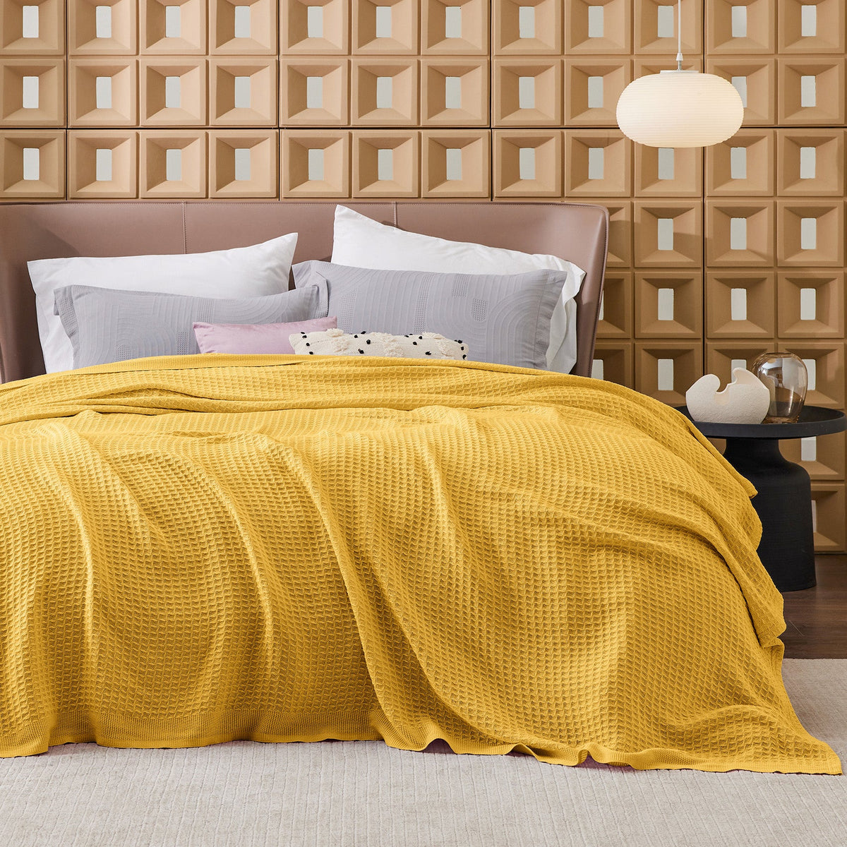 Cozy Throw Blanket, Cotton Waffle Weave, Lightweight Design, Breathable Construction for Living Rooms, Bedrooms and Everyday Lounging image 68