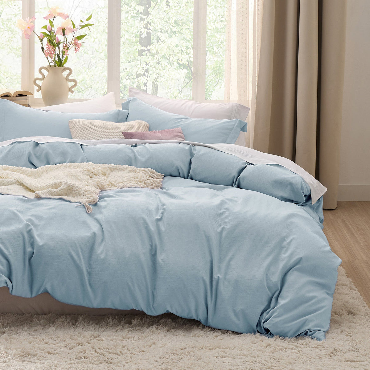 Duvet Cover Set, Ultra Soft Hypoallergenic Microfiber, Lightweight Design for Guest Rooms and Everyday Bedroom Styling image 68