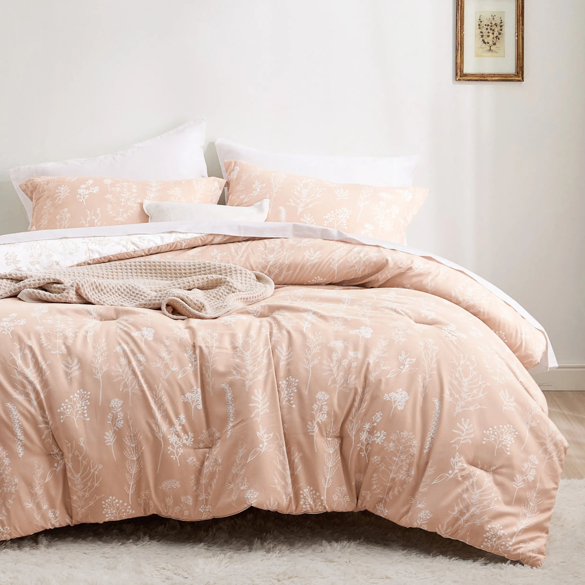 Down & Feather Comforter, Floral Set, Machine-Washable Care for Everyday Bedding and Comfortable Sleep, 7 Sizes and 13 Colors image 68