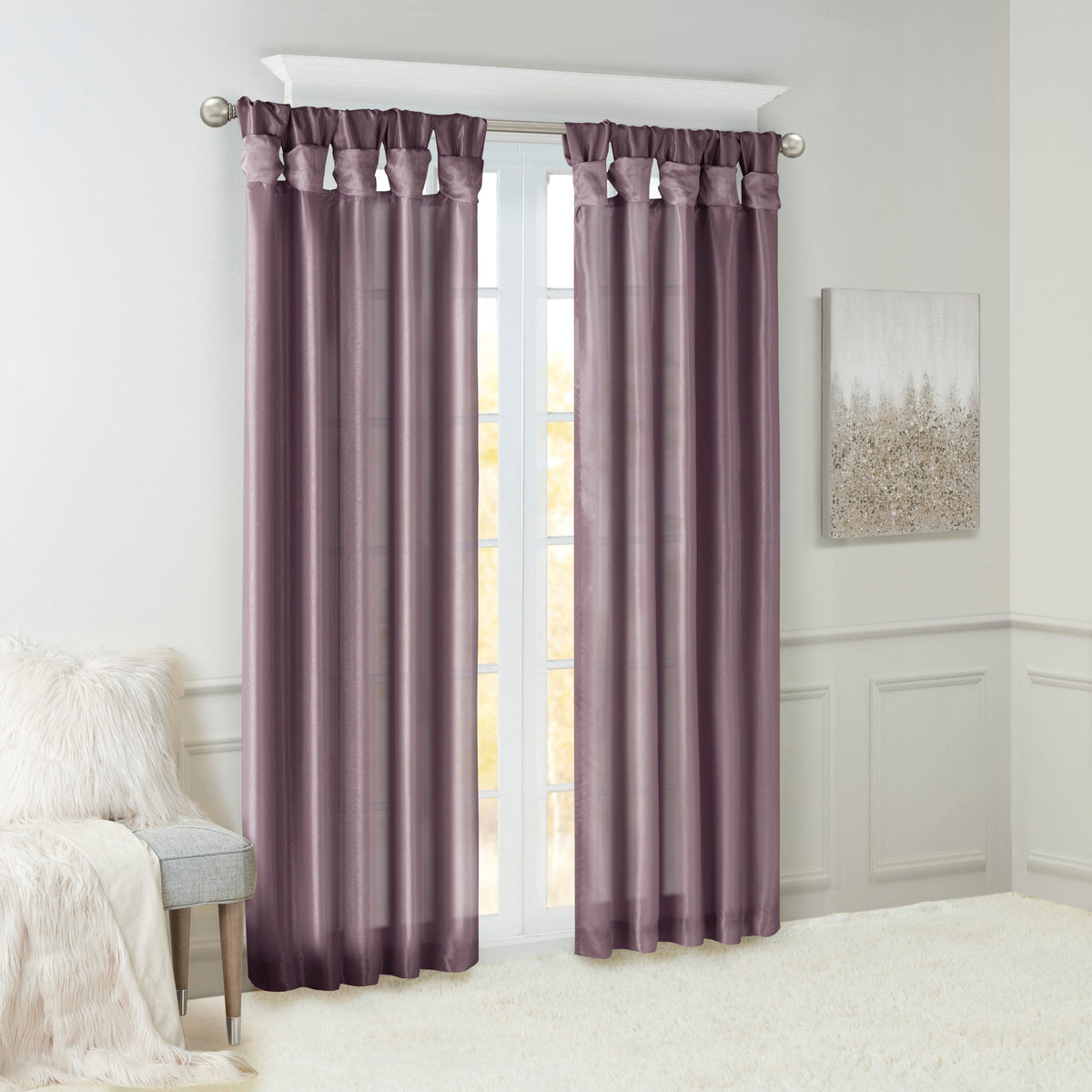 Window Curtain, Emilia Twist Tab Lined Panel, Machine-Washable Care for Windows, Room Styling and Everyday Privacy, 5 Sizes and 14 Colors image 69