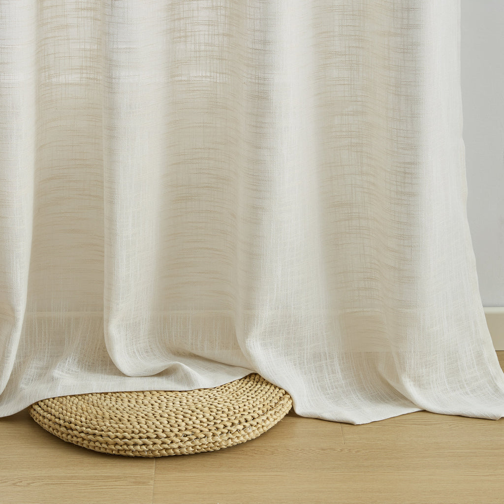 Window Curtain, Madison Faux Linen Sheer Grommet Panels for Bedrooms, Living Rooms and Home Privacy, 8 Sizes and 10 Colors image 69