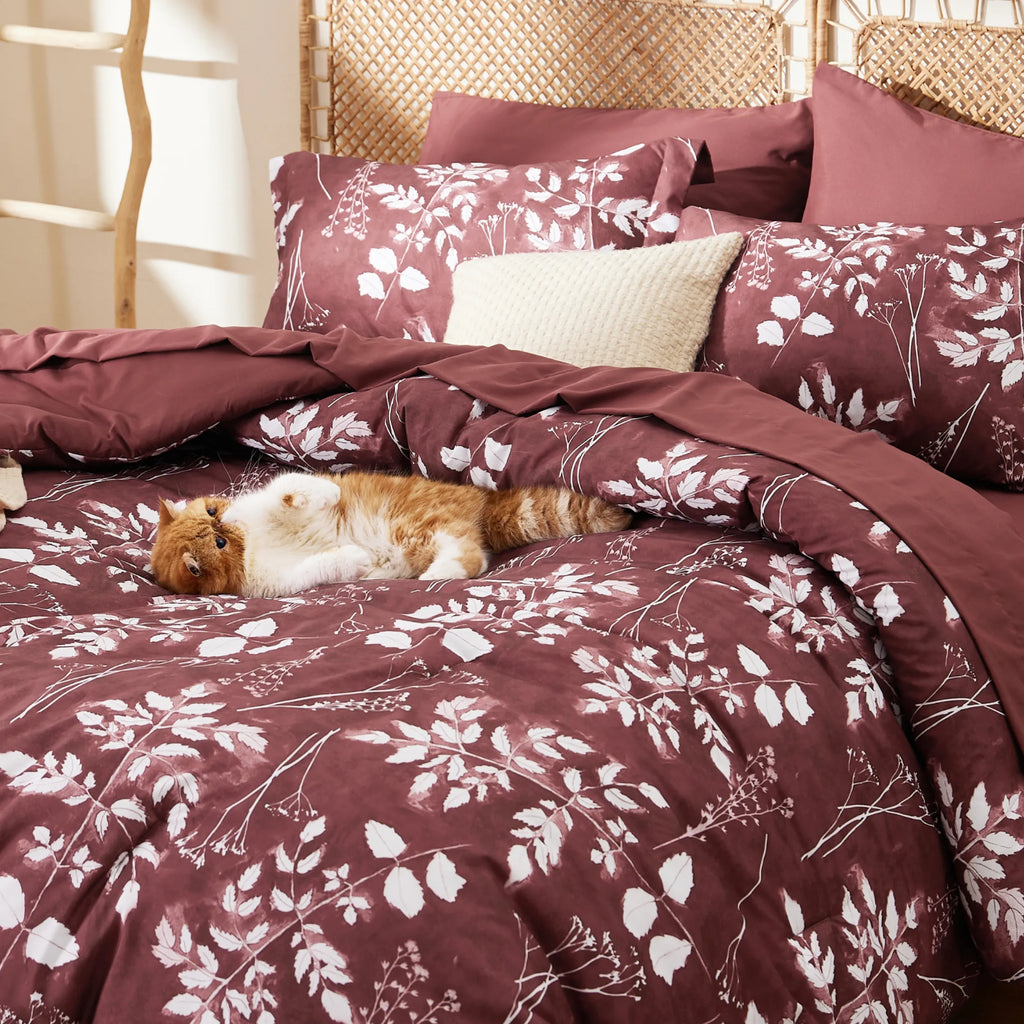 Bed Comforter, Elegant Floral Sets for Everyday Bedding and Comfortable Sleep, 4 Sizes and 15 Colors image 69