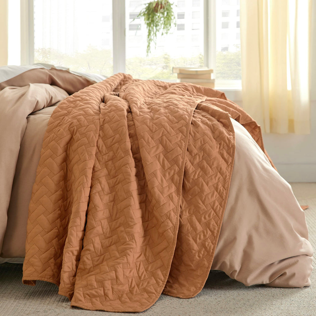 Cozy Throw Blanket, Basket weave Quilt Set, Lightweight Design for Living Rooms, Bedrooms and Everyday Lounging, 6 Sizes and 17 Colors image 69