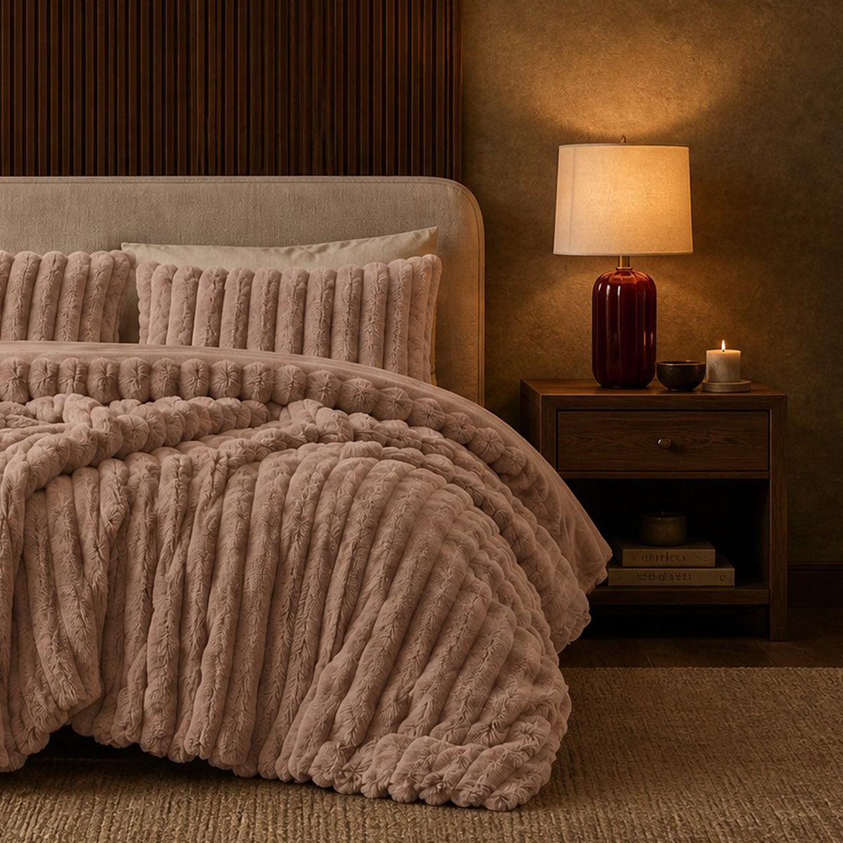 Bed Comforter, Jasmine Ultrasoft Faux Fur Ribbed Set, Lightweight Design for Year-Round Bedroom Comfort and Restful Sleep image 69