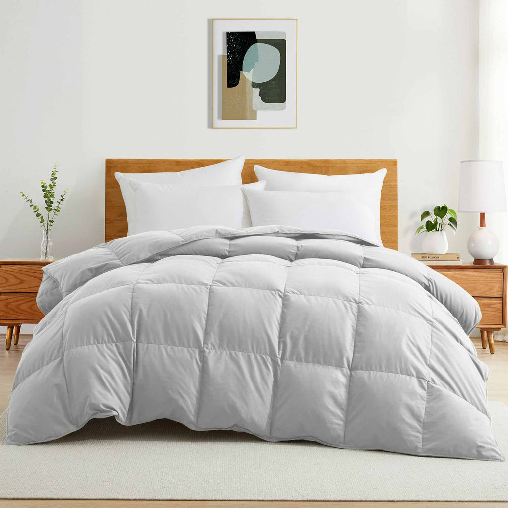 Down & Feather Comforter, Goose, Lightweight Design, Machine-Washable Care for Everyday Bedding and Comfortable Sleep, 4 Sizes and 8 Colors image 69
