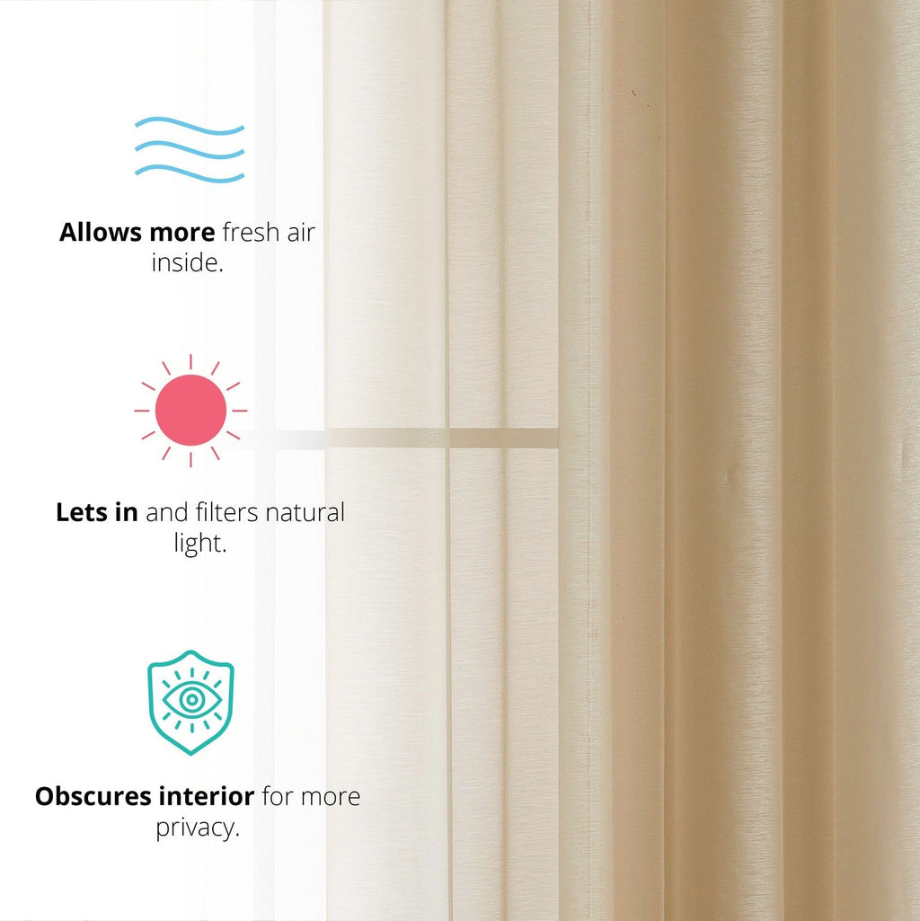 Window Curtain, Victoria Semi Sheer Grommet Panels for Windows, Room Styling and Everyday Privacy, 14 Sizes and 28 Colors image 69