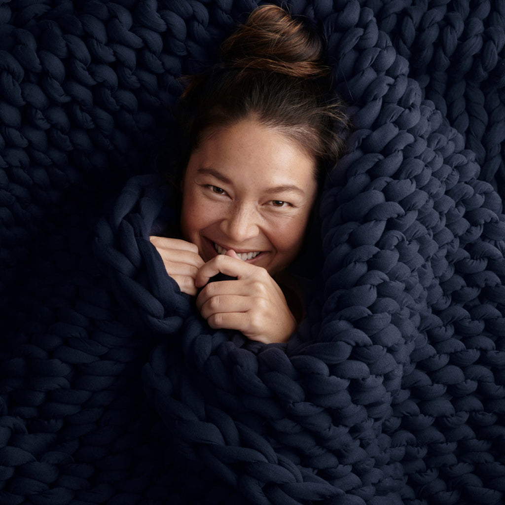 Cozy Throw Blanket, Cotton Weighted for Sofas, Beds and Relaxing at Home, 32 Color Options image 69