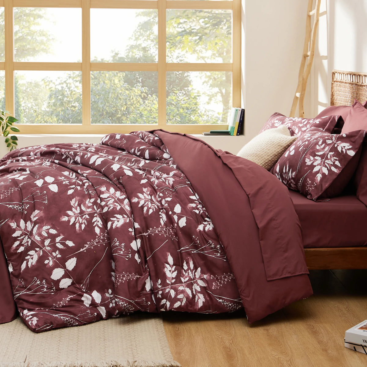 Bed Comforter, Elegant Floral Sets for Everyday Bedding and Comfortable Sleep, 4 Sizes and 15 Colors image 70