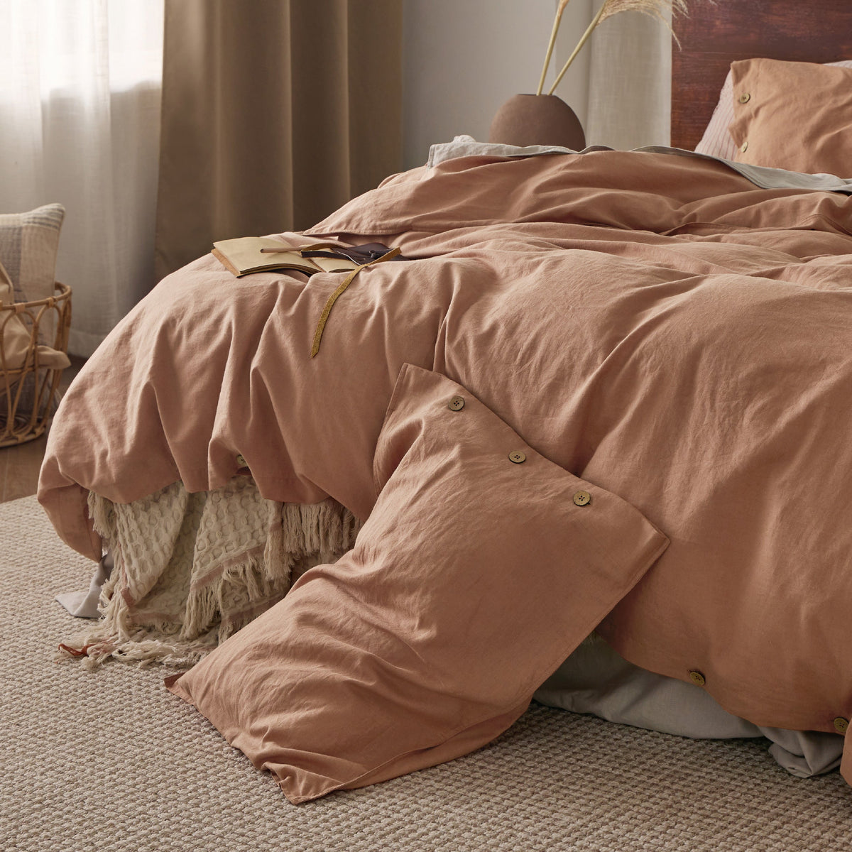 Duvet Cover Set, Cotton Linen Hybrid, Lightweight Design, Breathable Construction for Bedroom Bedding Refresh and Everyday Comfort image 70