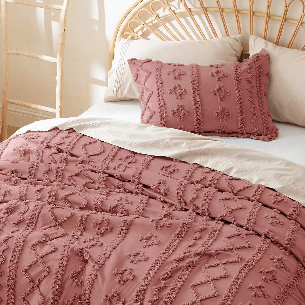 Bed Comforter, Boho Deluxe Embroidery Set, Breathable Construction, Machine-Washable Care for Everyday Bedding and Comfortable Sleep image 70
