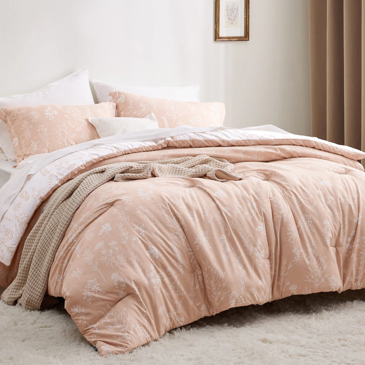 Down & Feather Comforter, Floral Set, Machine-Washable Care for Everyday Bedding and Comfortable Sleep, 7 Sizes and 13 Colors image 71