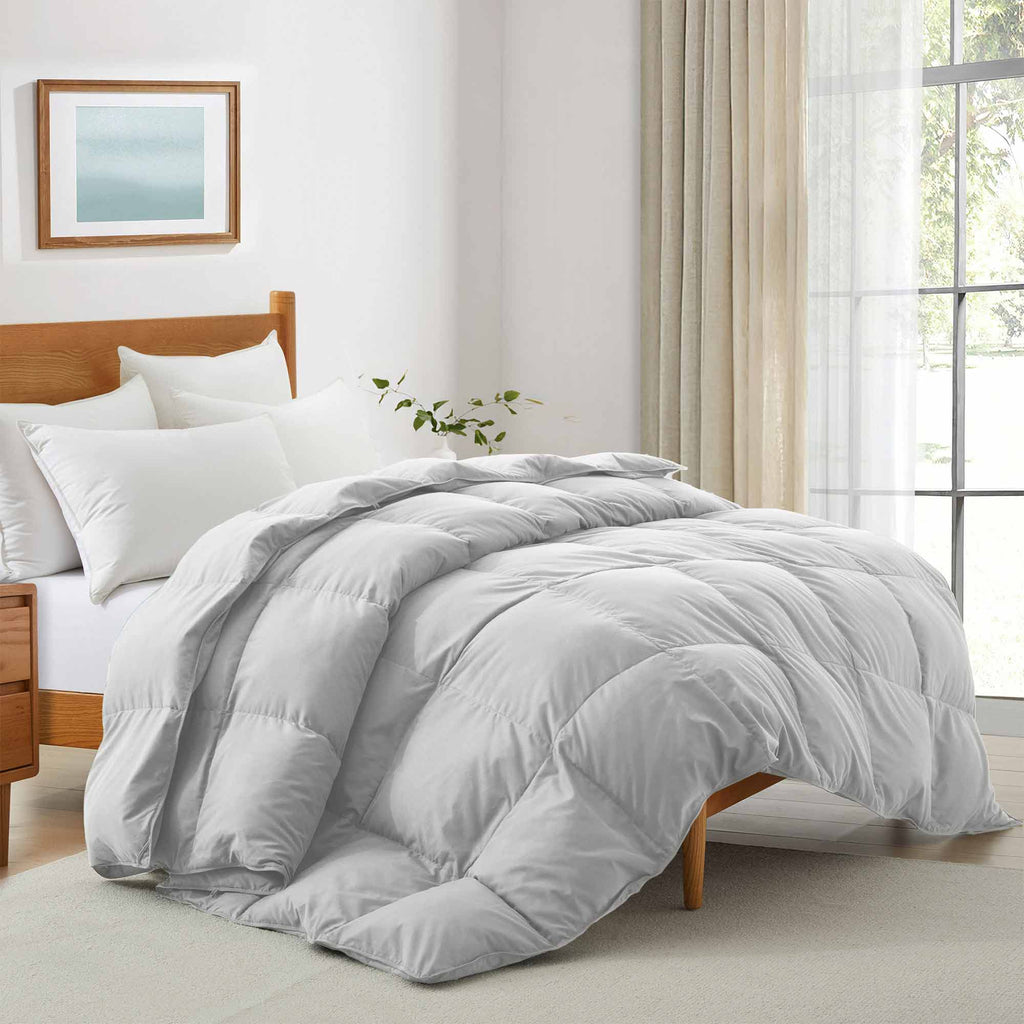 Down & Feather Comforter, Goose, Lightweight Design, Machine-Washable Care for Everyday Bedding and Comfortable Sleep, 4 Sizes and 8 Colors image 71
