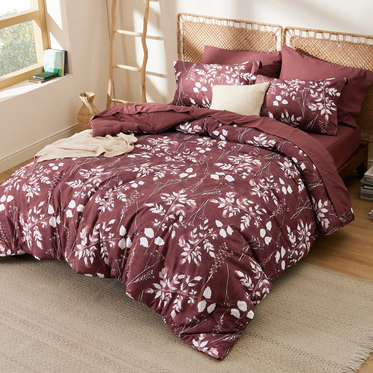 Bed Comforter, Elegant Floral Sets for Everyday Bedding and Comfortable Sleep, 4 Sizes and 15 Colors image 72