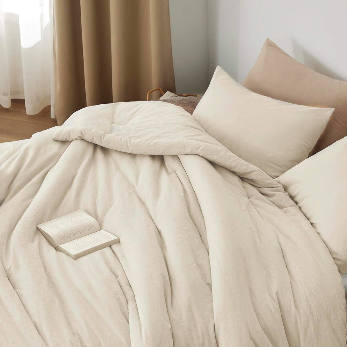 Bed Comforter, Prewashed Cotton Set for Year-Round Bedroom Comfort and Restful Sleep, 5 Sizes and 12 Colors image 72