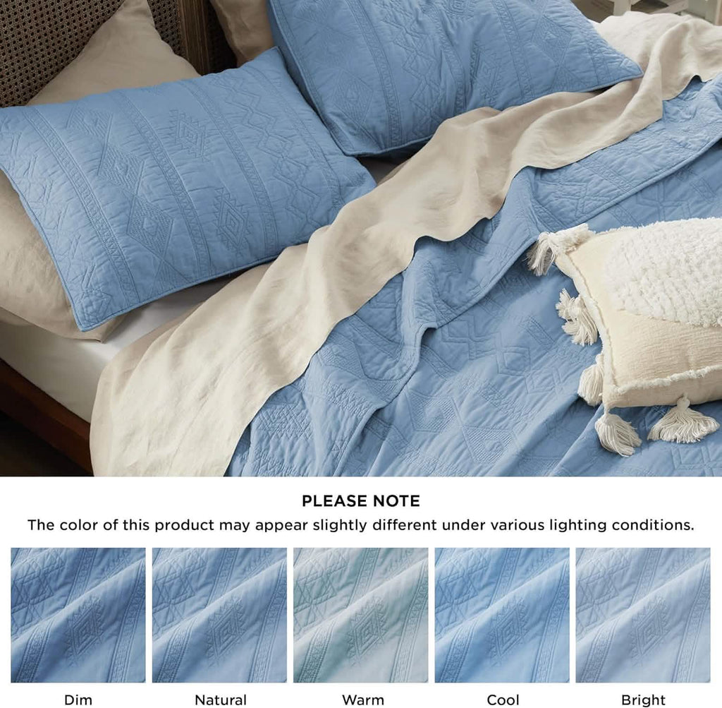 Cozy Throw Blanket, Voile Cotton Quilt Set, Lightweight Design, Breathable Construction for Sofas, Beds and Relaxing at Home image 72