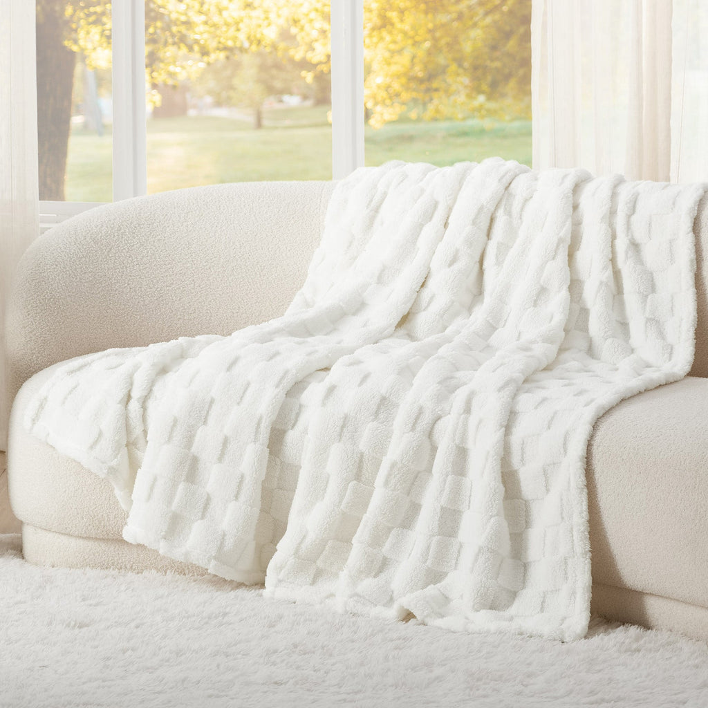 Cozy Throw Blanket, Jacquard Shaggy Sherpa for Living Rooms, Bedrooms and Everyday Lounging, 4 Sizes and 19 Colors image 72