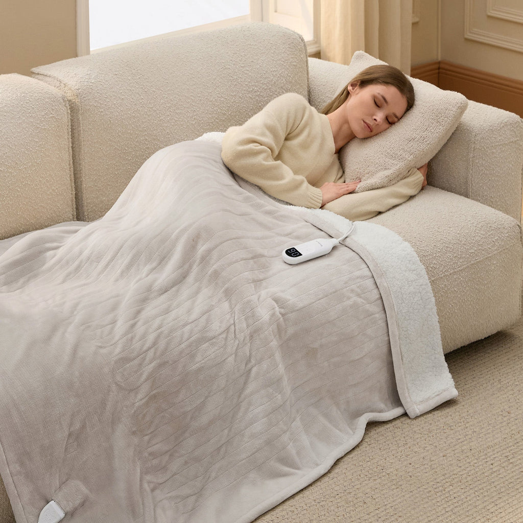 Cozy Throw Blanket, Solid Flannel Heated for Sofas, Beds and Relaxing at Home, 5 Sizes and 11 Colors image 73