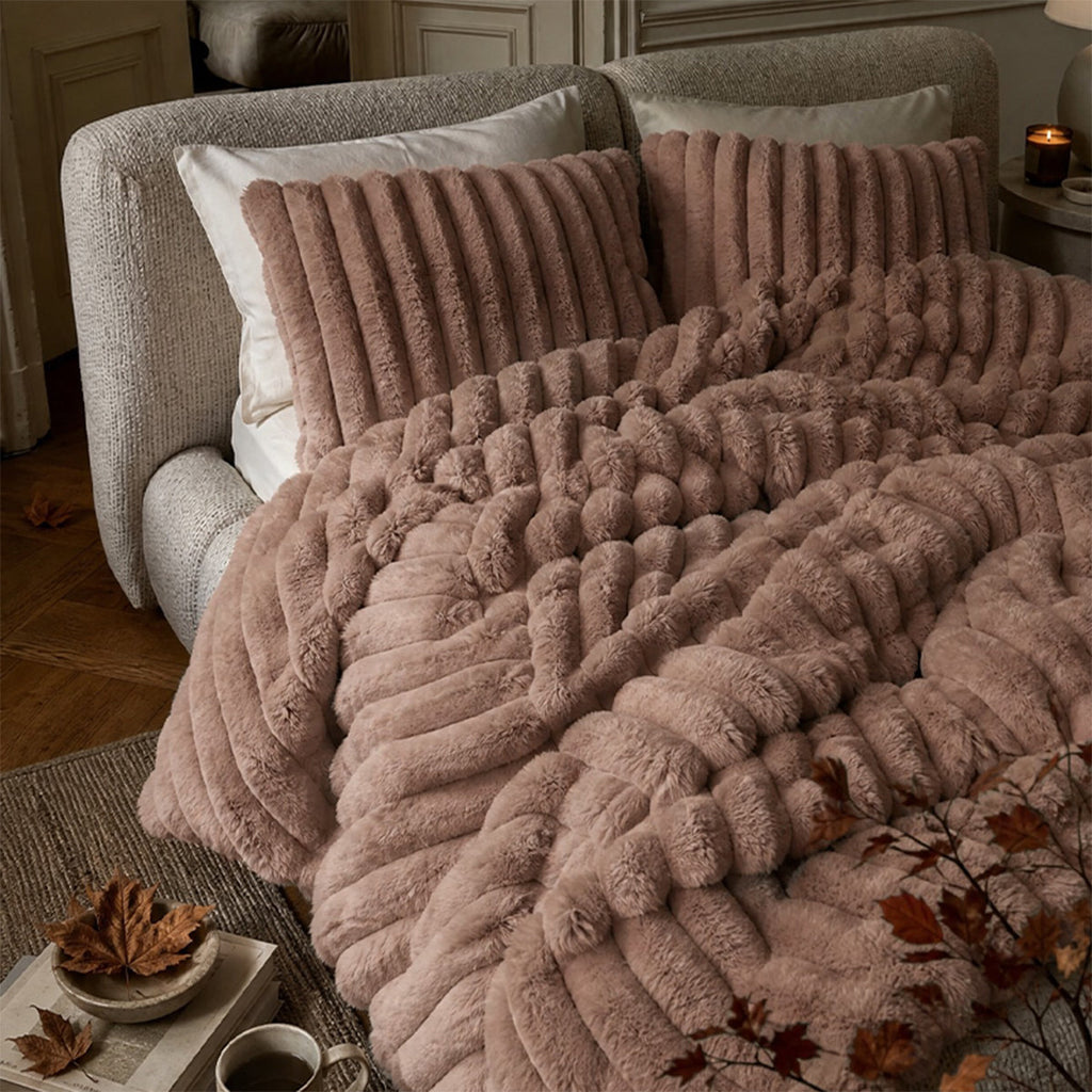 Bed Comforter, Jasmine Ultrasoft Faux Fur Ribbed Set, Lightweight Design for Year-Round Bedroom Comfort and Restful Sleep image 73