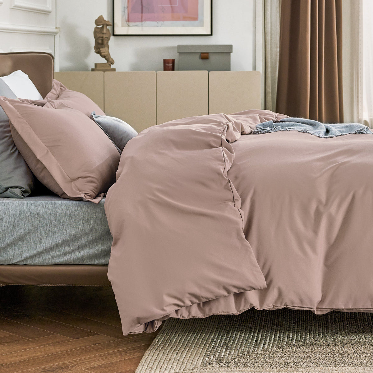Duvet Cover Set, Brushed Microfiber for Guest Rooms and Everyday Bedroom Styling, 9 Sizes and 36 Colors image 73