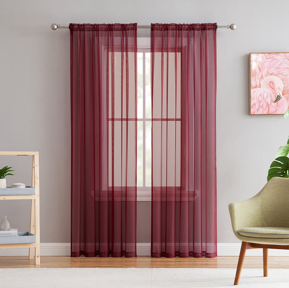 Window Curtain, Lucento Sheer Voile Rod Pocket Panels for Windows, Room Styling and Everyday Privacy, 11 Sizes and 16 Colors image 73