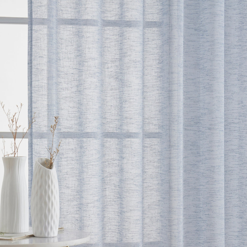 Window Curtain, Penelope Faux Linen Sheer Panels, Lightweight Design for Bedrooms, Living Rooms and Home Privacy, 5 Sizes and 12 Colors image 73