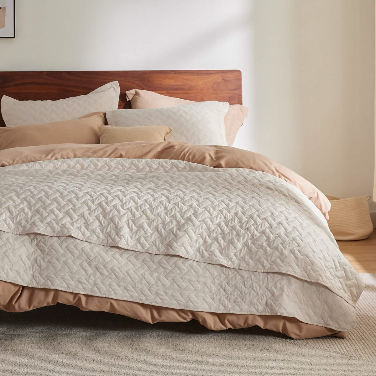 Cozy Throw Blanket, Basket weave Quilt Set, Lightweight Design for Living Rooms, Bedrooms and Everyday Lounging, 6 Sizes and 17 Colors image 73