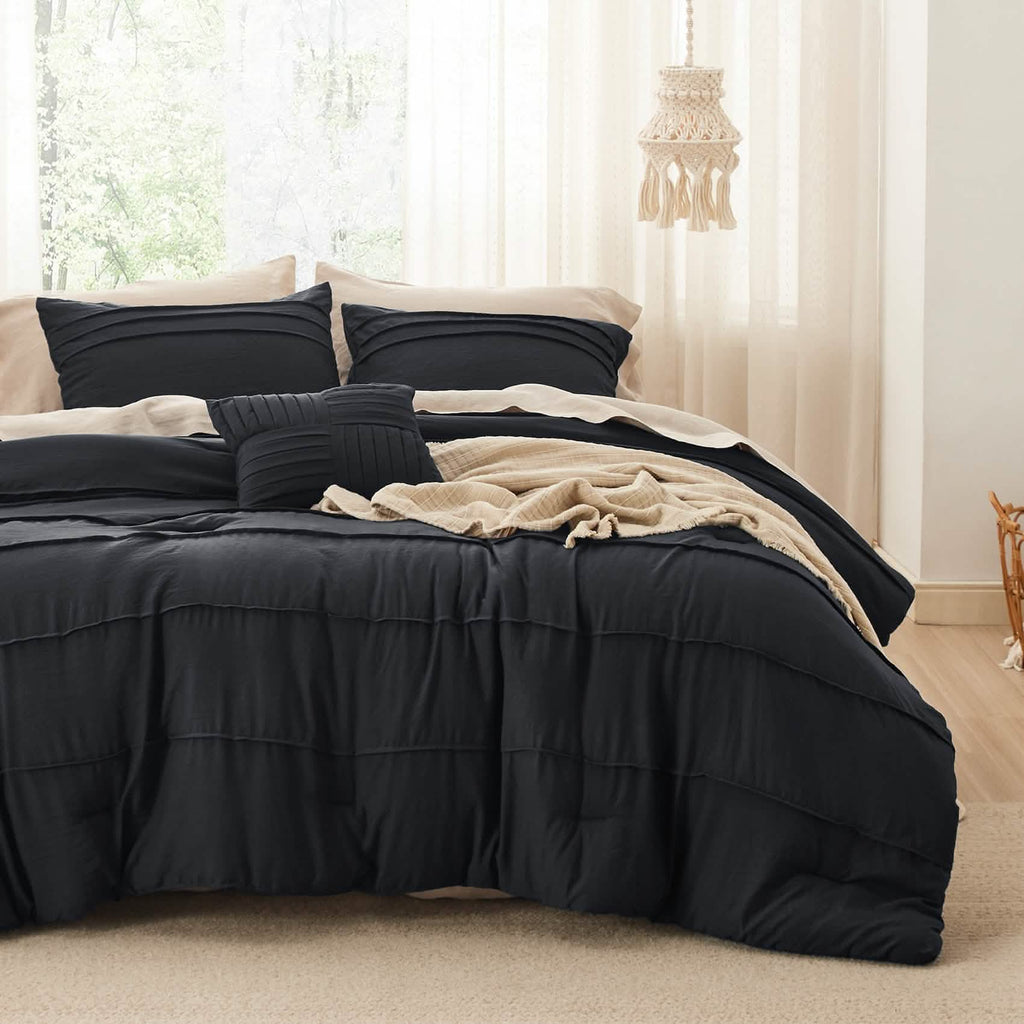 Bed Comforter, Pinch Pleat Set for Year-Round Bedroom Comfort and Restful Sleep, 5 Sizes and 19 Colors image 74