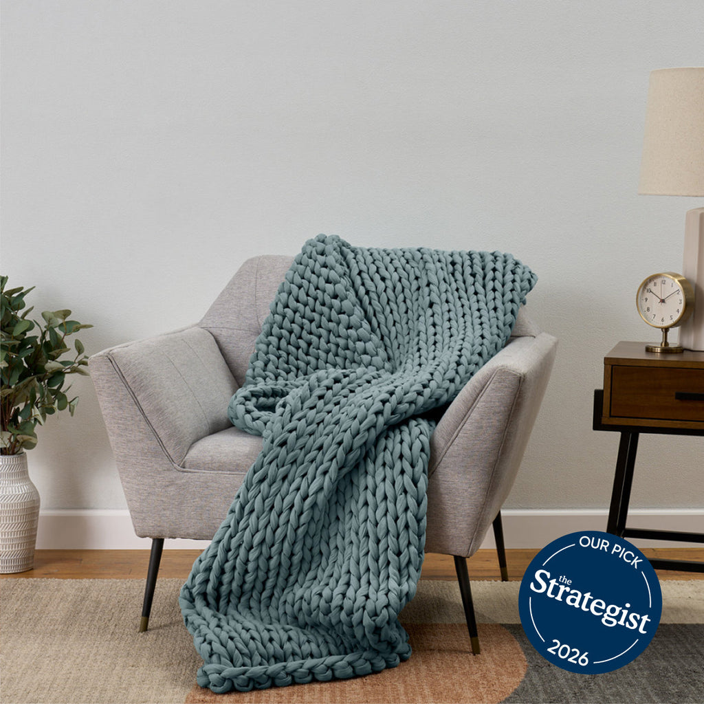 Cozy Throw Blanket, Cotton Weighted for Sofas, Beds and Relaxing at Home, 32 Color Options image 74
