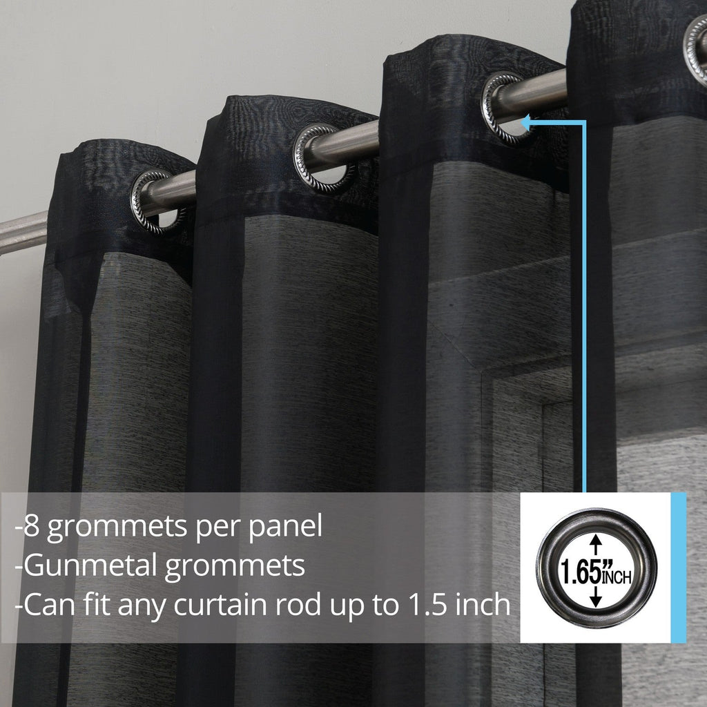 Window Curtain, Victoria Semi Sheer Grommet Panels for Windows, Room Styling and Everyday Privacy, 14 Sizes and 28 Colors image 74