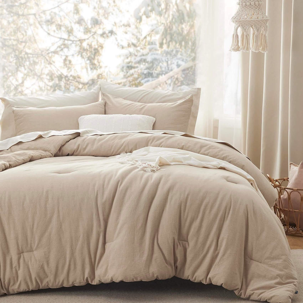 Bed Comforter, Prewashed Cotton Set for Year-Round Bedroom Comfort and Restful Sleep, 5 Sizes and 12 Colors image 74