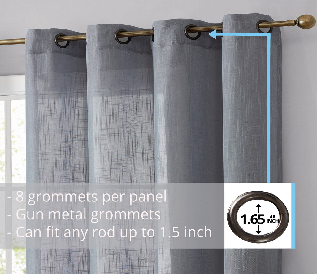 Window Curtain, Privacy Faux Linen Textured Semi Sheer Panels for Windows, Room Styling and Everyday Privacy, 7 Sizes and 14 Colors image 74