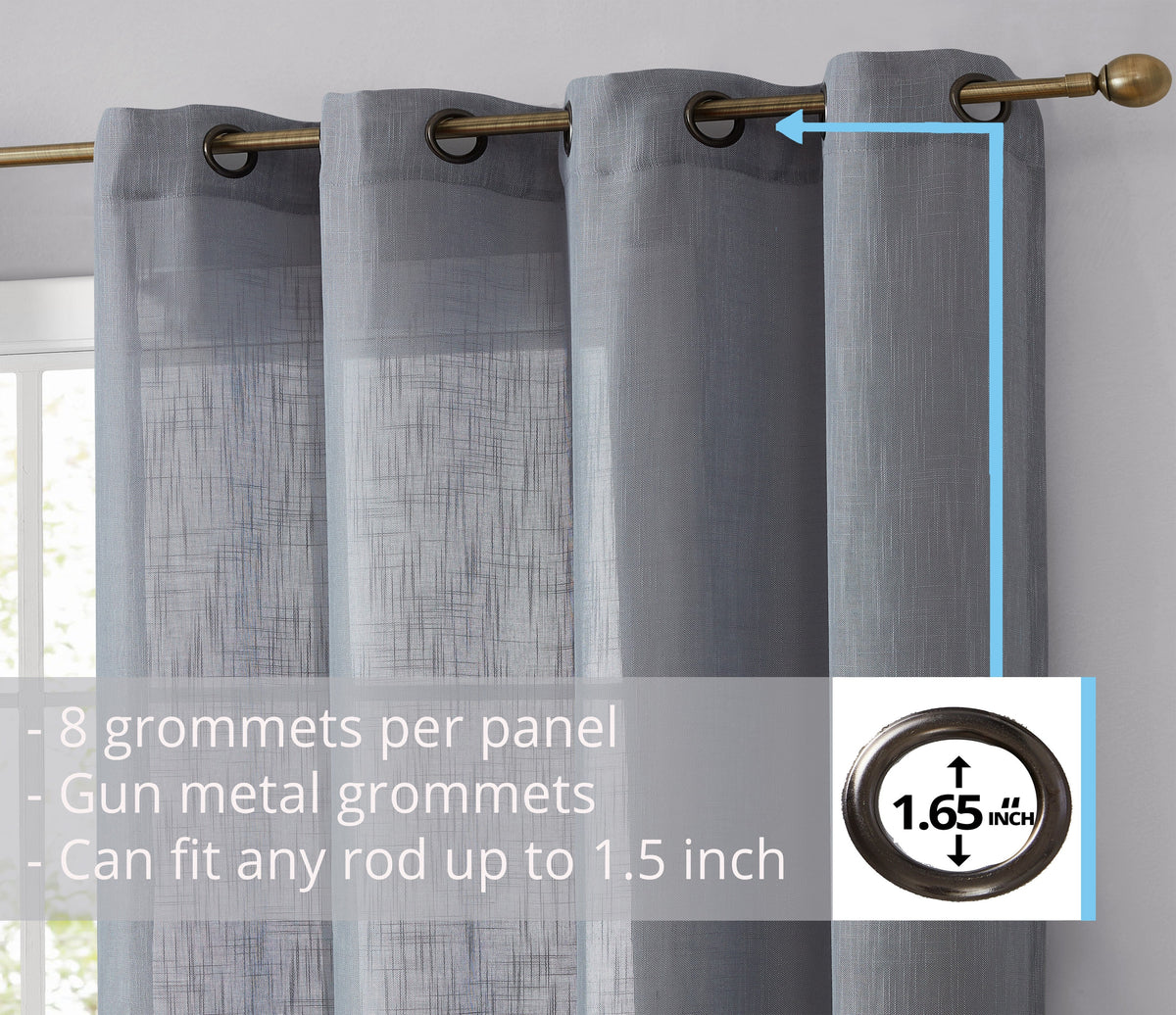 Window Curtain, Privacy Faux Linen Textured Semi Sheer Panels for Windows, Room Styling and Everyday Privacy, 7 Sizes and 14 Colors image 74