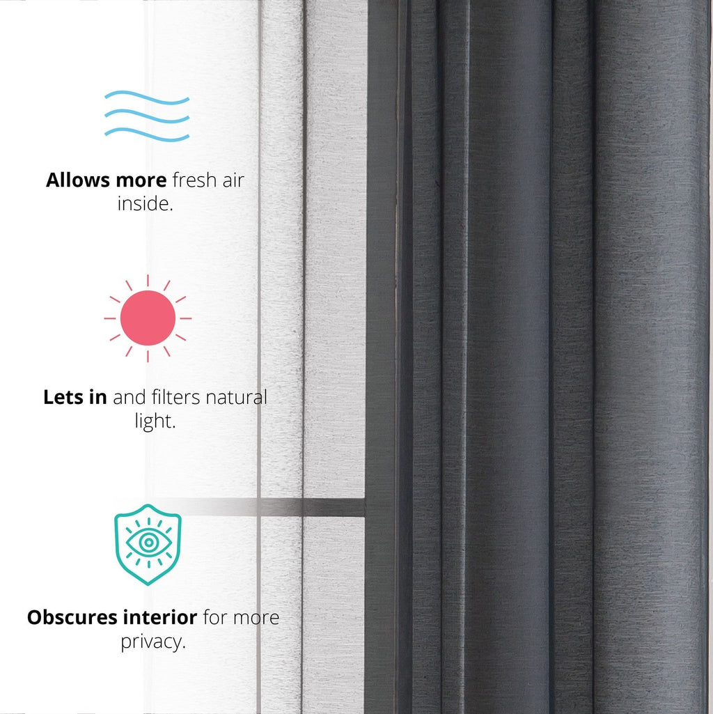 Window Curtain, Victoria Semi Sheer Grommet Panels for Windows, Room Styling and Everyday Privacy, 14 Sizes and 28 Colors image 75