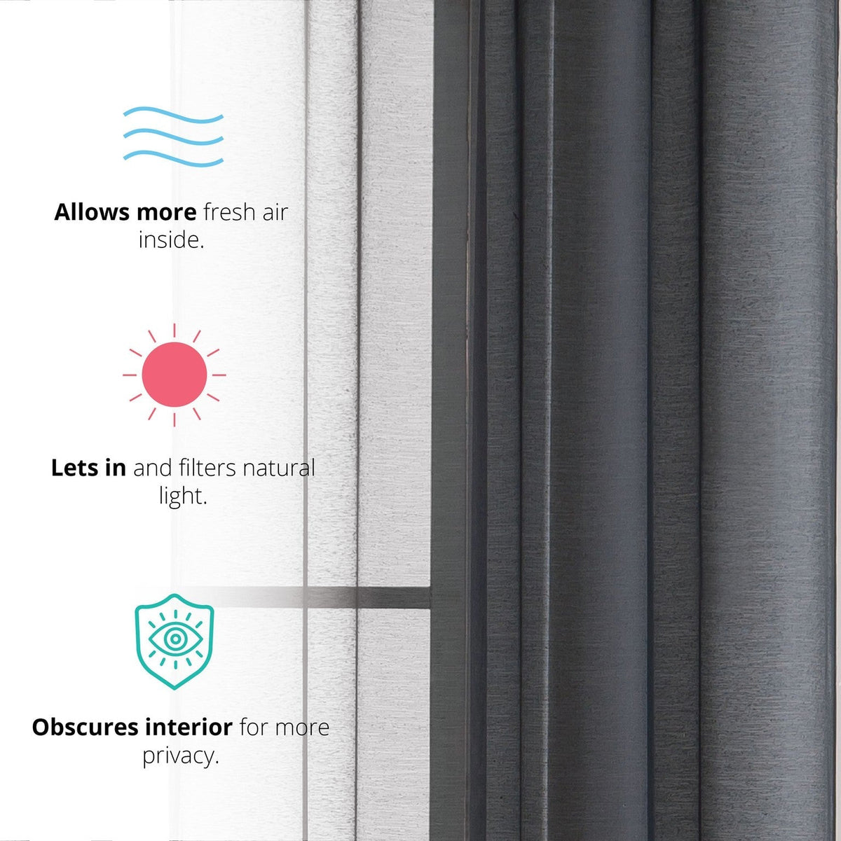 Window Curtain, Victoria Semi Sheer Grommet Panels for Windows, Room Styling and Everyday Privacy, 14 Sizes and 28 Colors image 75