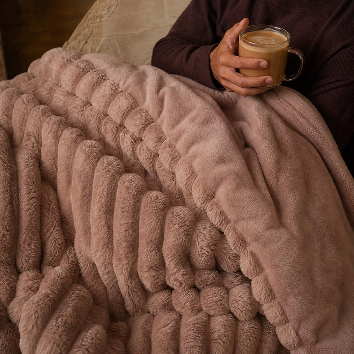 Bed Comforter, Jasmine Ultrasoft Faux Fur Ribbed Set, Lightweight Design for Year-Round Bedroom Comfort and Restful Sleep image 75