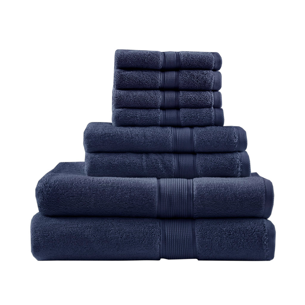 Bath Linen, 800GSM Premium Long Staple Cotton 8 Piece, Machine-Washable Care for Home Bathrooms and Everyday Care, 26 Color Options image 75