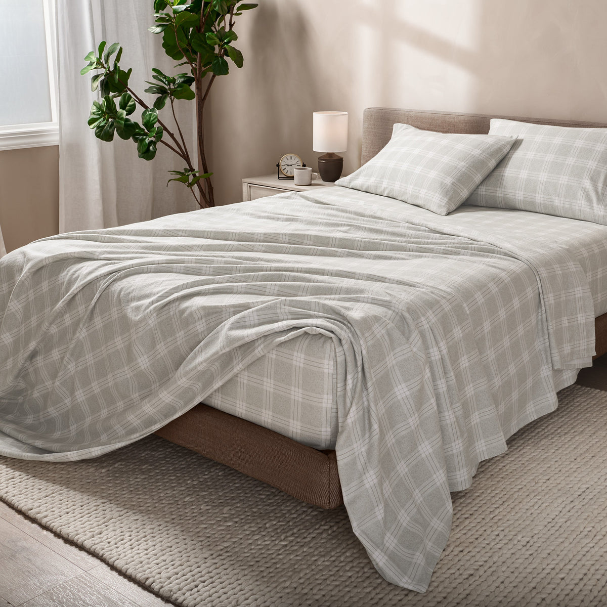 Bed Sheet Set, Cotton Flannel Prints for Master Bedrooms, Guest Beds and Daily Use, 7 Sizes and 30 Colors image 75