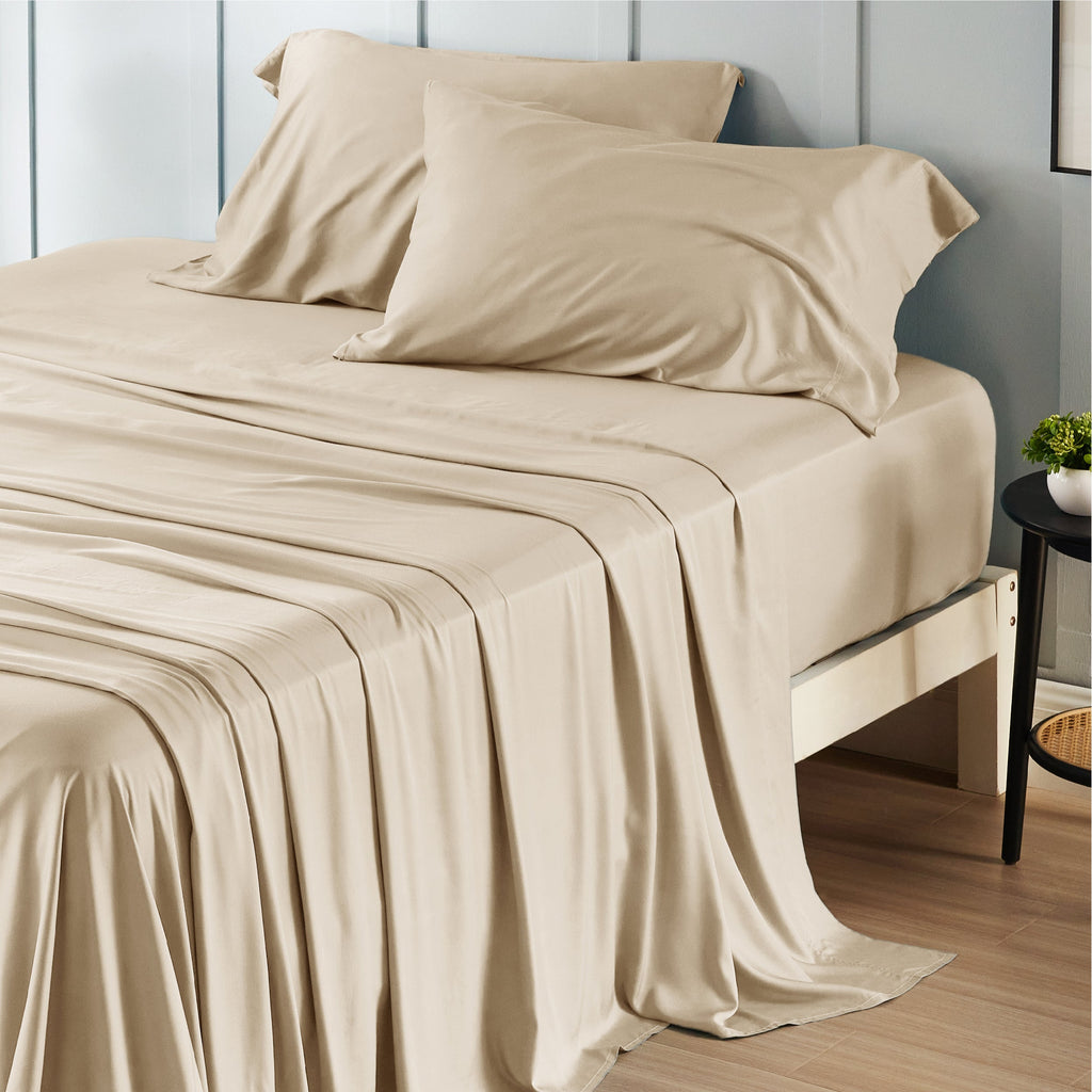 Bed Sheet Set, Rayon Derived from Bamboo, Cooling Comfort, Breathable Construction for Everyday Bedroom Comfort and Guest Rooms image 75