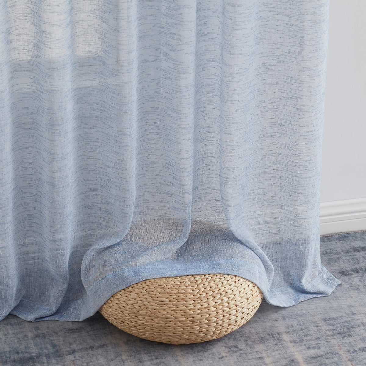 Window Curtain, Penelope Faux Linen Sheer Panels, Lightweight Design for Bedrooms, Living Rooms and Home Privacy, 5 Sizes and 12 Colors image 75