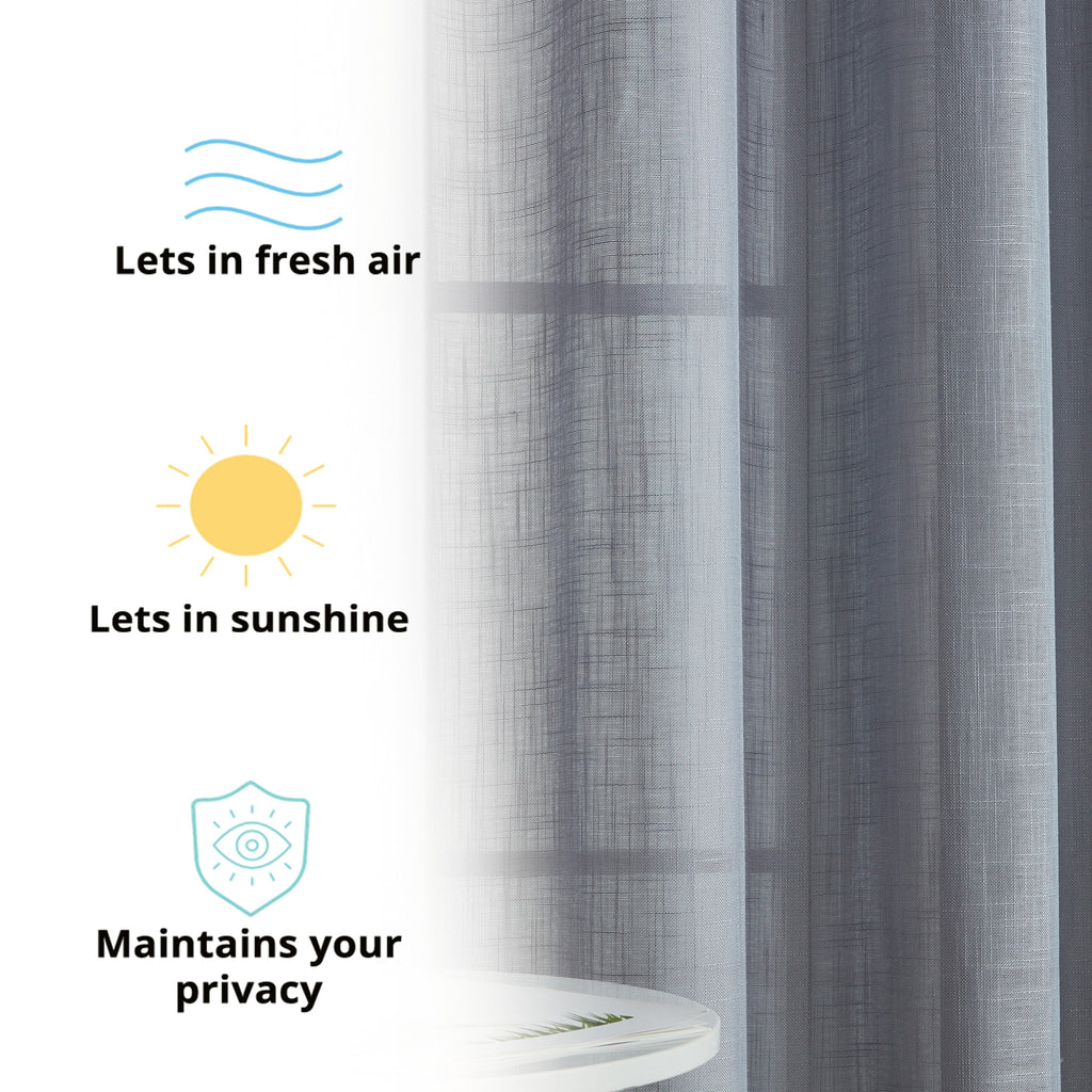 Window Curtain, Privacy Faux Linen Textured Semi Sheer Panels for Windows, Room Styling and Everyday Privacy, 7 Sizes and 14 Colors image 75