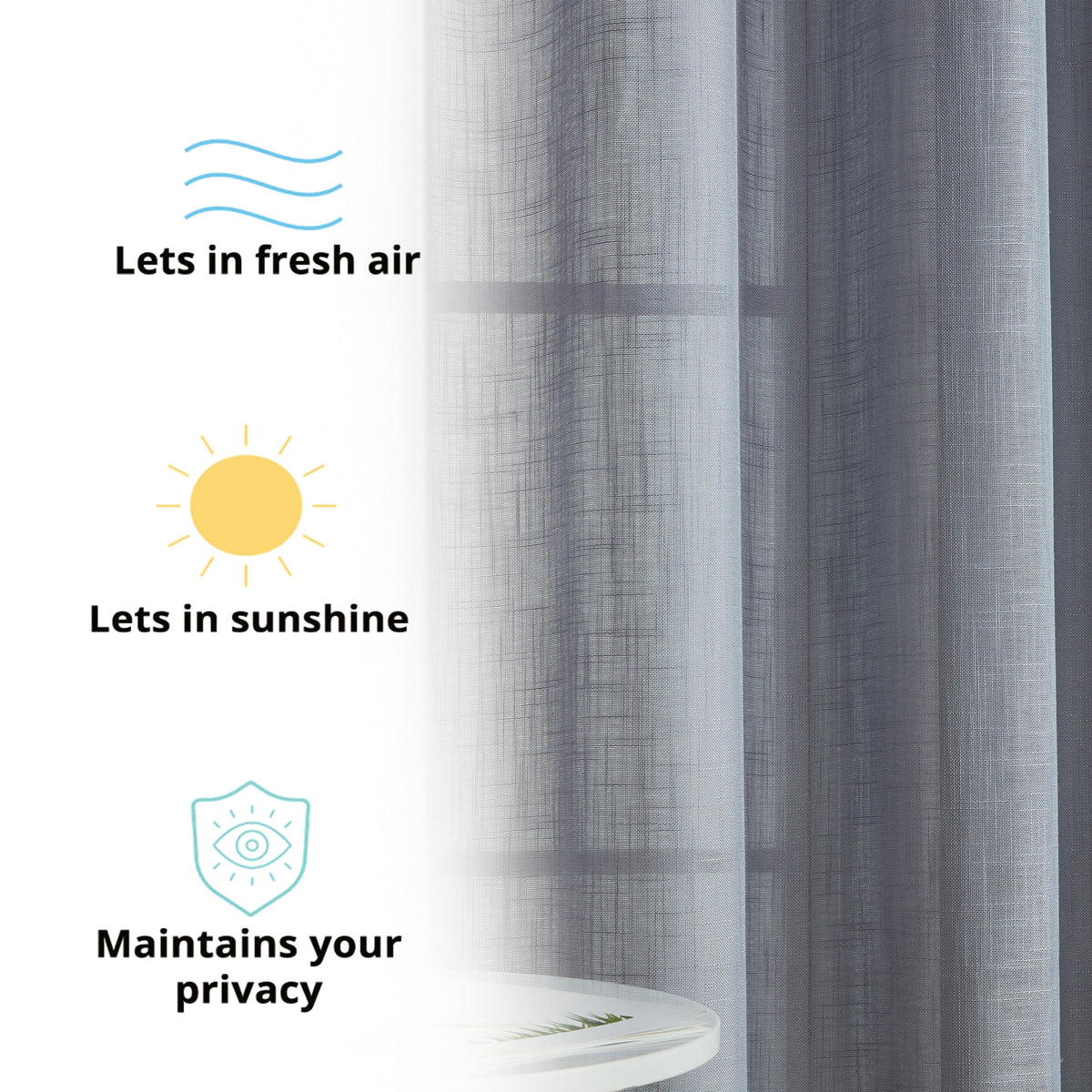 Window Curtain, Privacy Faux Linen Textured Semi Sheer Panels for Windows, Room Styling and Everyday Privacy, 7 Sizes and 14 Colors image 75
