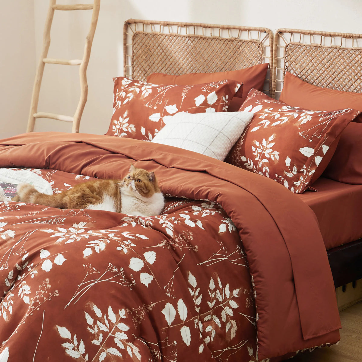 Bed Comforter, Elegant Floral Sets for Everyday Bedding and Comfortable Sleep, 4 Sizes and 15 Colors image 75