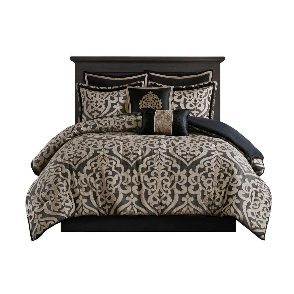 Bed Comforter, Odette 8 Piece Jacquard Set, Machine-Washable Care, Hypoallergenic Comfort for Year-Round Bedroom Comfort and Restful Sleep image 76
