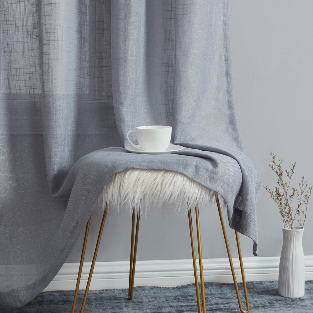 Window Curtain, Privacy Faux Linen Textured Semi Sheer Panels for Windows, Room Styling and Everyday Privacy, 7 Sizes and 14 Colors image 76