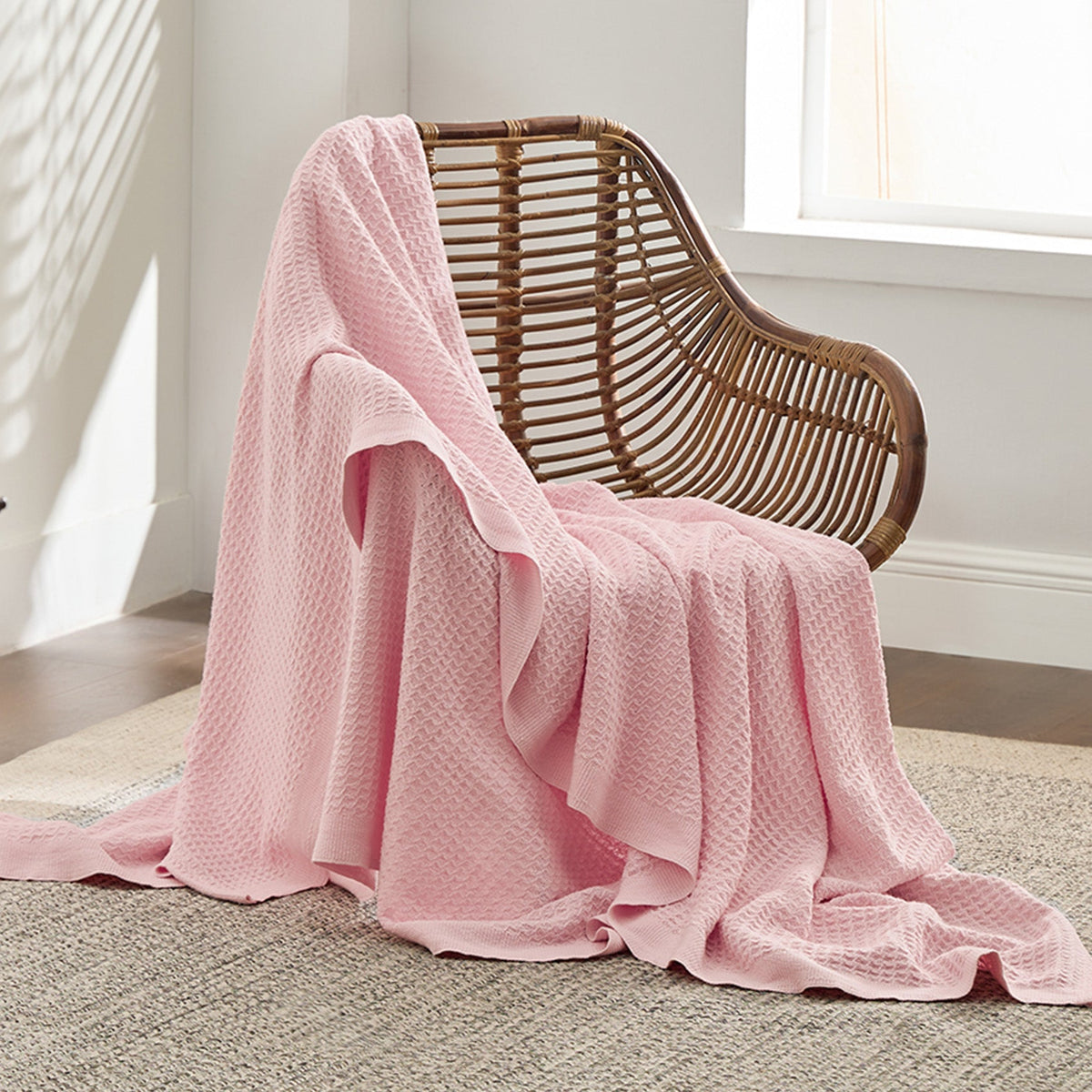 Cozy Throw Blanket, Cotton Waffle Weave, Lightweight Design, Breathable Construction for Living Rooms, Bedrooms and Everyday Lounging image 77