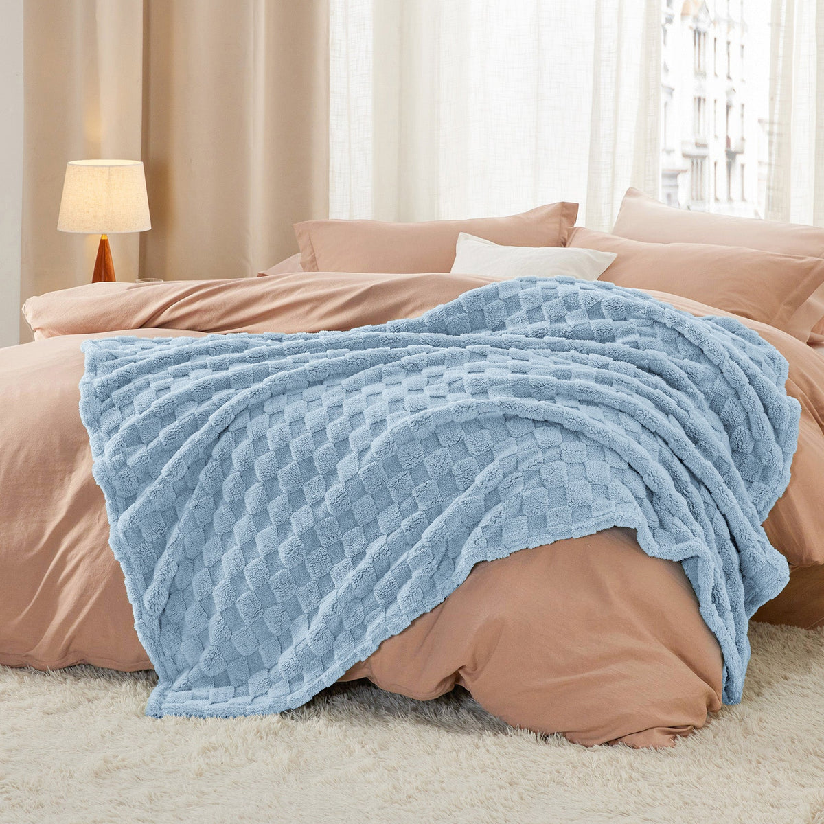 Cozy Throw Blanket, Jacquard Shaggy Sherpa for Living Rooms, Bedrooms and Everyday Lounging, 4 Sizes and 19 Colors image 77