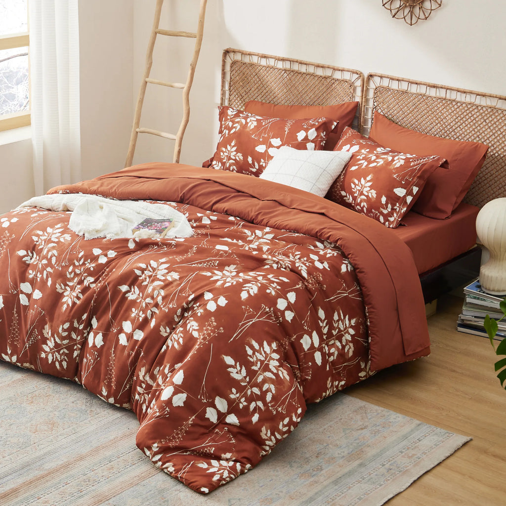 Bed Comforter, Elegant Floral Sets for Everyday Bedding and Comfortable Sleep, 4 Sizes and 15 Colors image 77