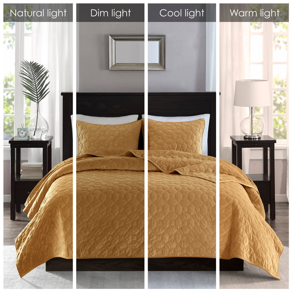 Cozy Throw Blanket, Harper 3 Piece Velvet Quilt Set, Machine-Washable Care for Sofas, Beds and Relaxing at Home, 2 Sizes and 7 Colors image 77